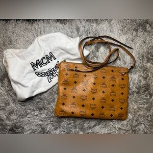 MCM Congac Crossbody Bag In Visetos Original